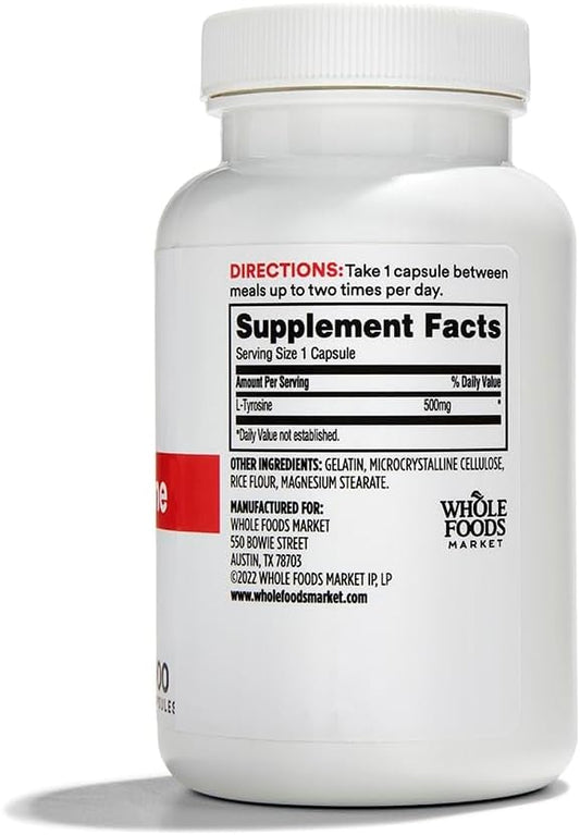 Whole Foods Market L Tyrosine 500Mg Capsules - Pack of 200 - 365 by Whole Foods Market