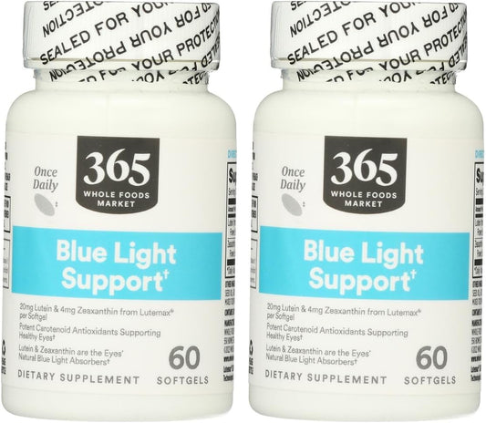 Whole Foods Market Lutein 20mg Zeaxanthin Supplement, 60 Count x2 - 365 Brand