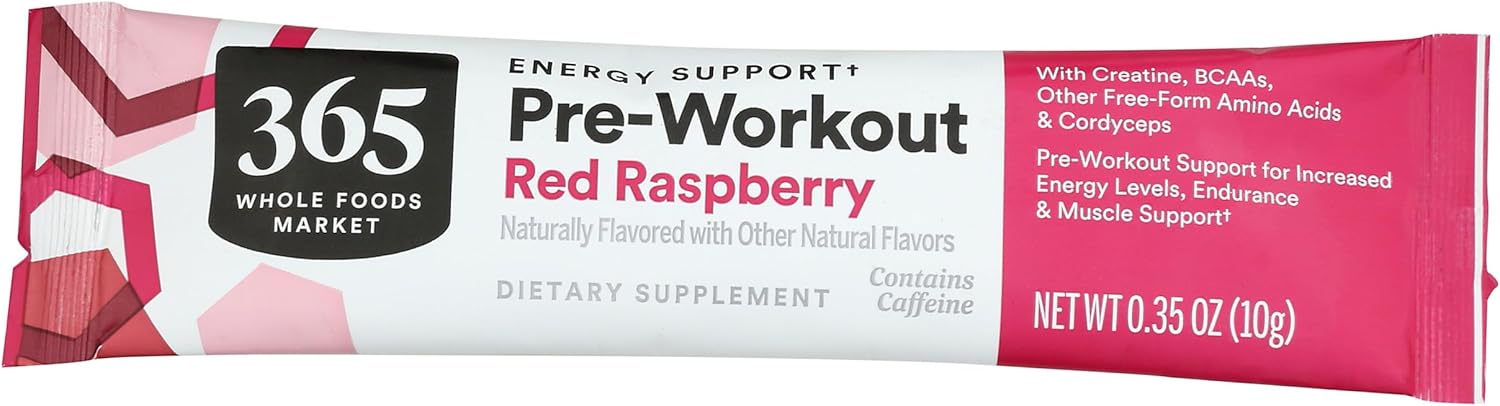 Whole Foods Market Raspberry Red Preworkout Stick Pack - 0.35 Ounce