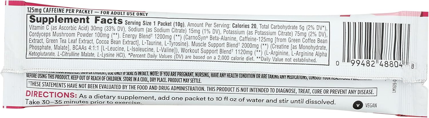 Whole Foods Market Raspberry Red Preworkout Stick Pack - 0.35 Ounce
