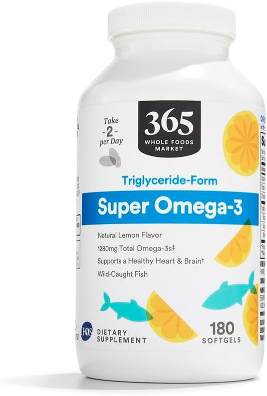Whole Foods Market Super Omega 3 Capsules - 180 Count Bottle