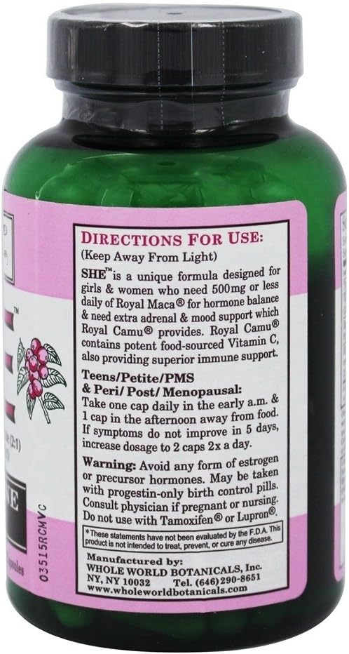 Whole World Botanicals She Mood & Hormone Support Capsules - 120 Count