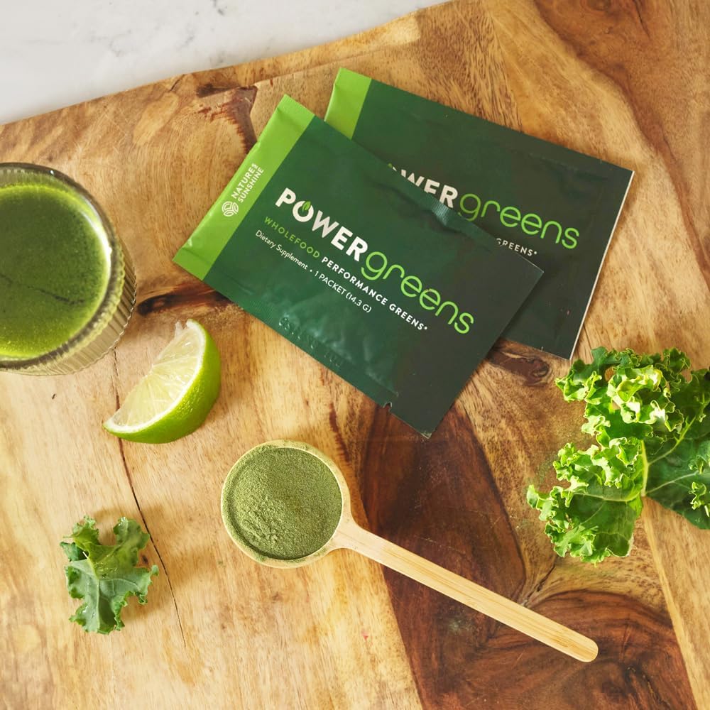 Wholefood Performance Greens in Convenient To-Go Packs from Nature's Sunshine Power Greens