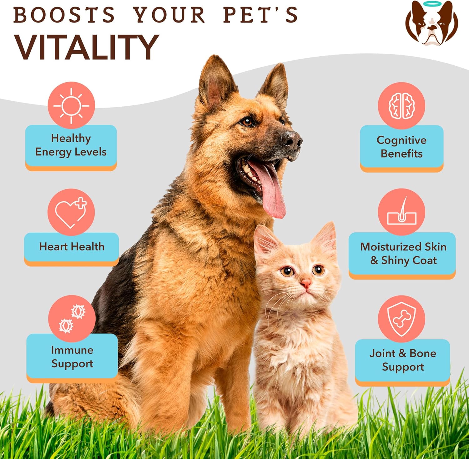 Wild Alaskan Fish Oil for Dogs and Cats (16oz) - Pollock & Salmon Blend - Omega 3 for Healthy Skin, Coat & Joints - Reduces Shedding