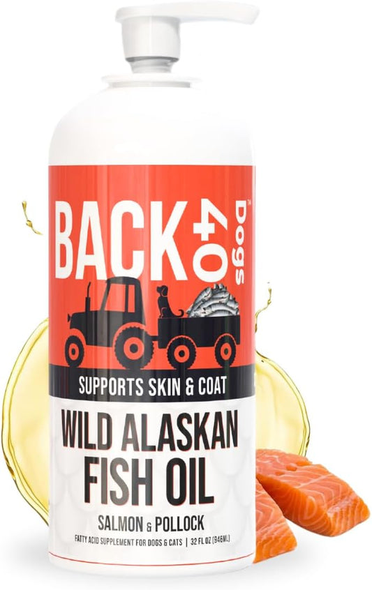 Wild Alaskan Fish Oil for Dogs & Cats, Omega-3-Rich Skin & Coat Supplement, 32 fl oz Bottle