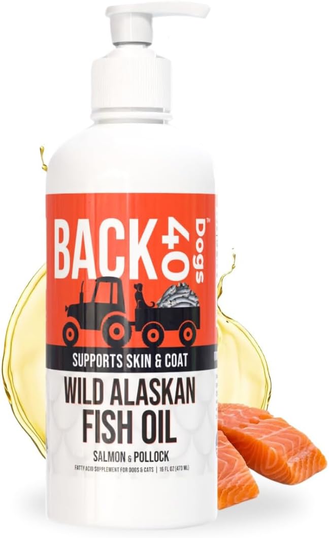 Wild Alaskan Fish Oil for Dogs & Cats, Omega-3 Skin & Coat Supplement, EPA & DHA Salmon Oil for Brain, Heart, Joints - 16 fl oz