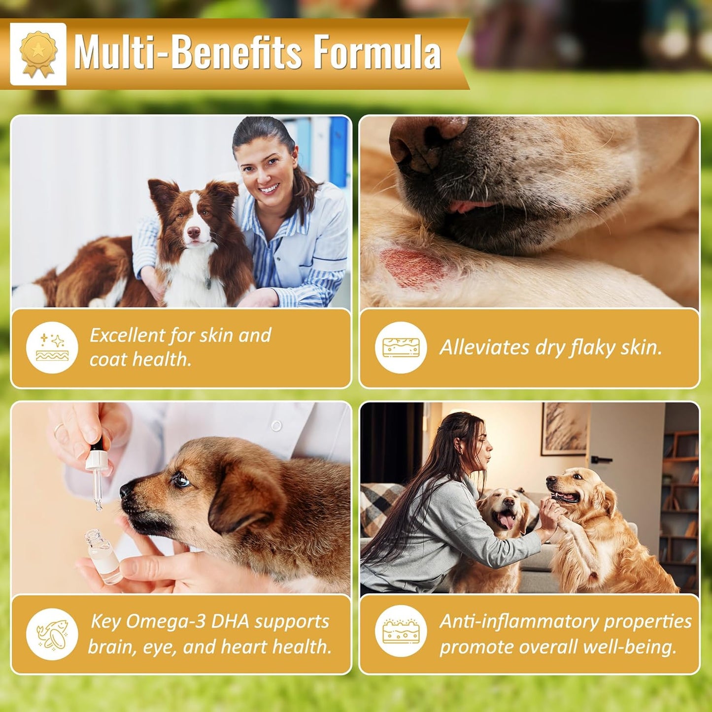 Wild Alaskan Fish Oil Omega-3 Supplement for Dogs & Cats - Promotes Healthy Skin, Coat, Brain, Eye, & Heart Health, 8.5oz