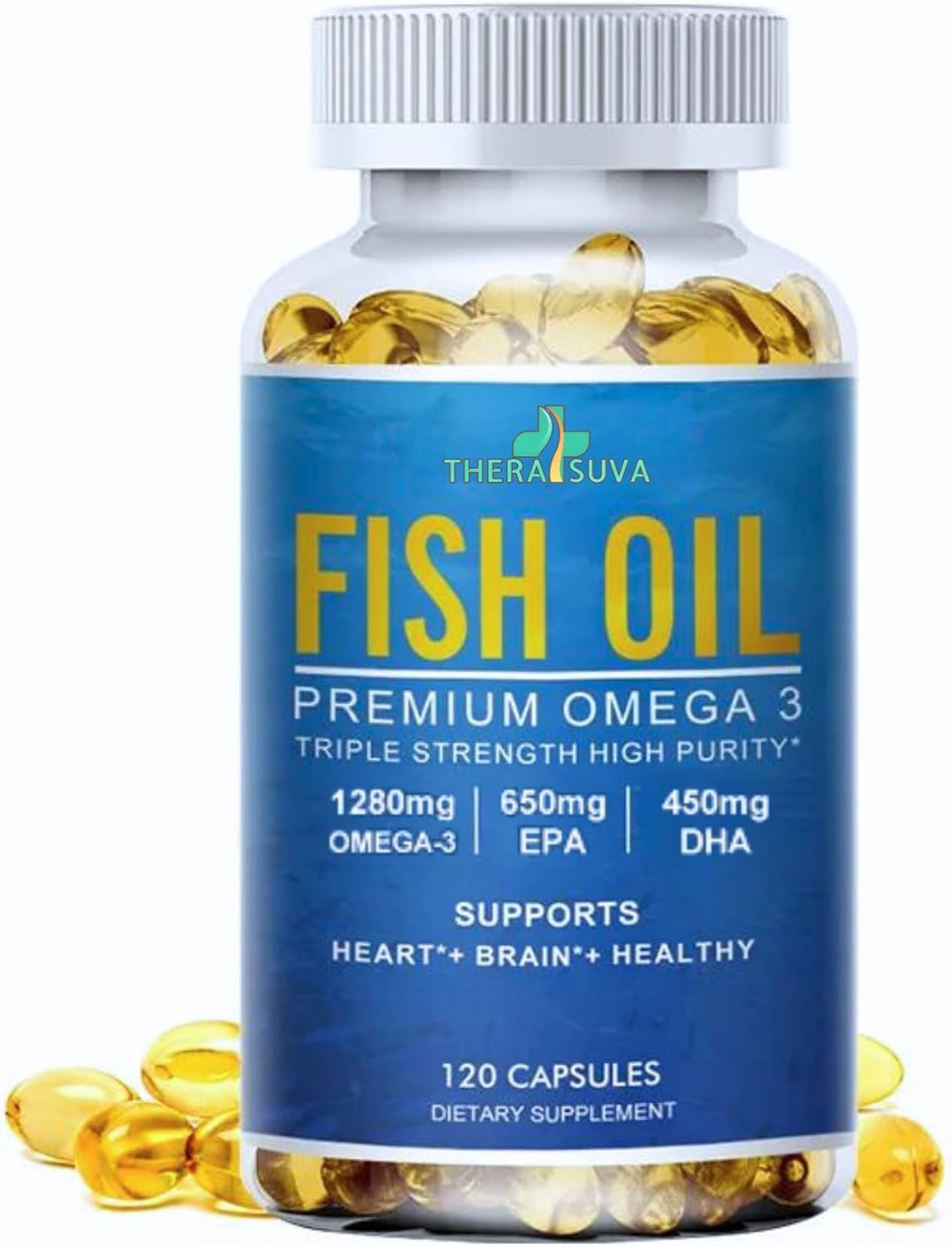 Wild Alaskan Fish Oil Supplement - High Purity Omega-3 with EPA and DHA for Heart and Brain Health - 120 Softgels, 60 Day Supply