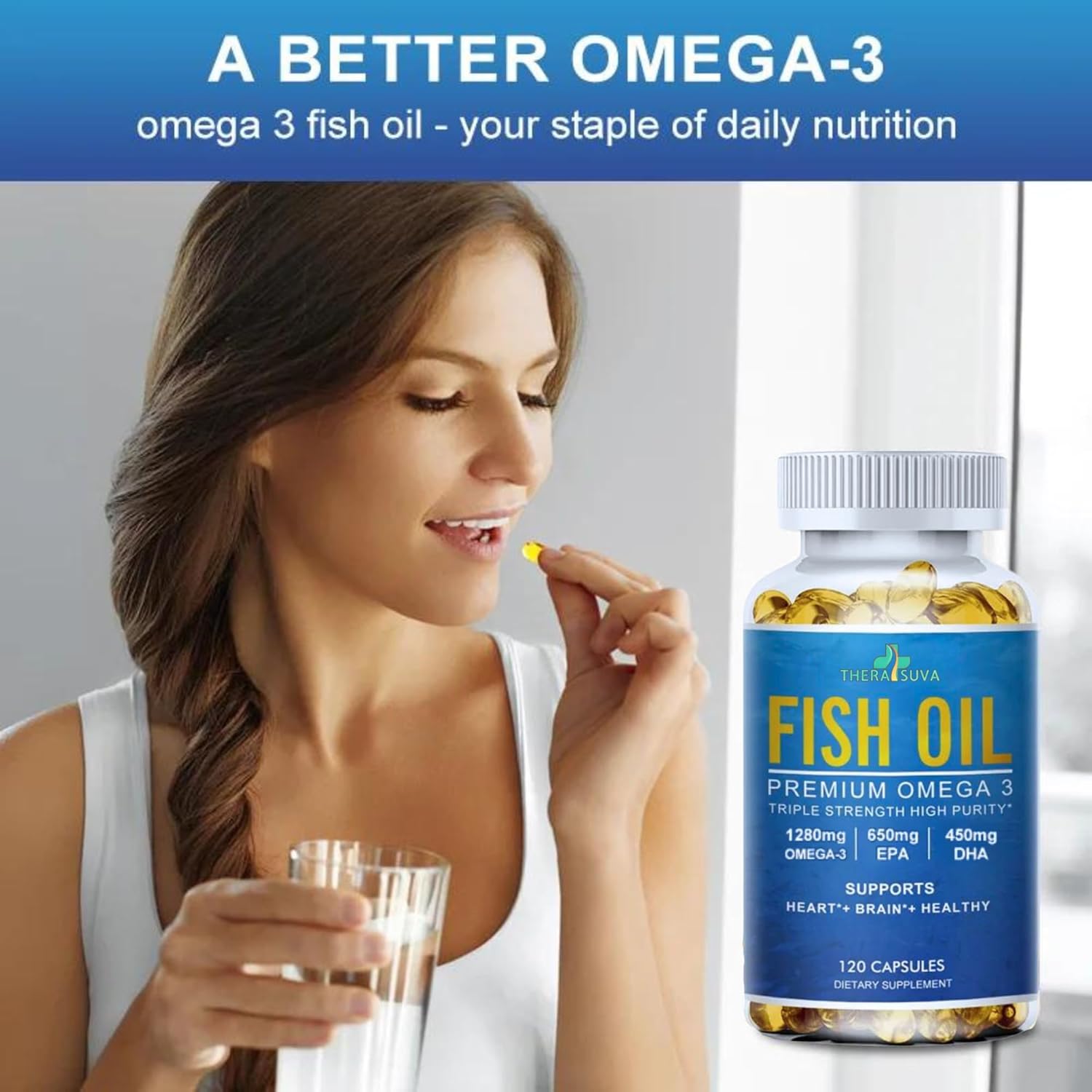 Wild Alaskan Fish Oil Supplement - High Purity Omega-3 with EPA and DHA for Heart and Brain Health - 120 Softgels, 60 Day Supply