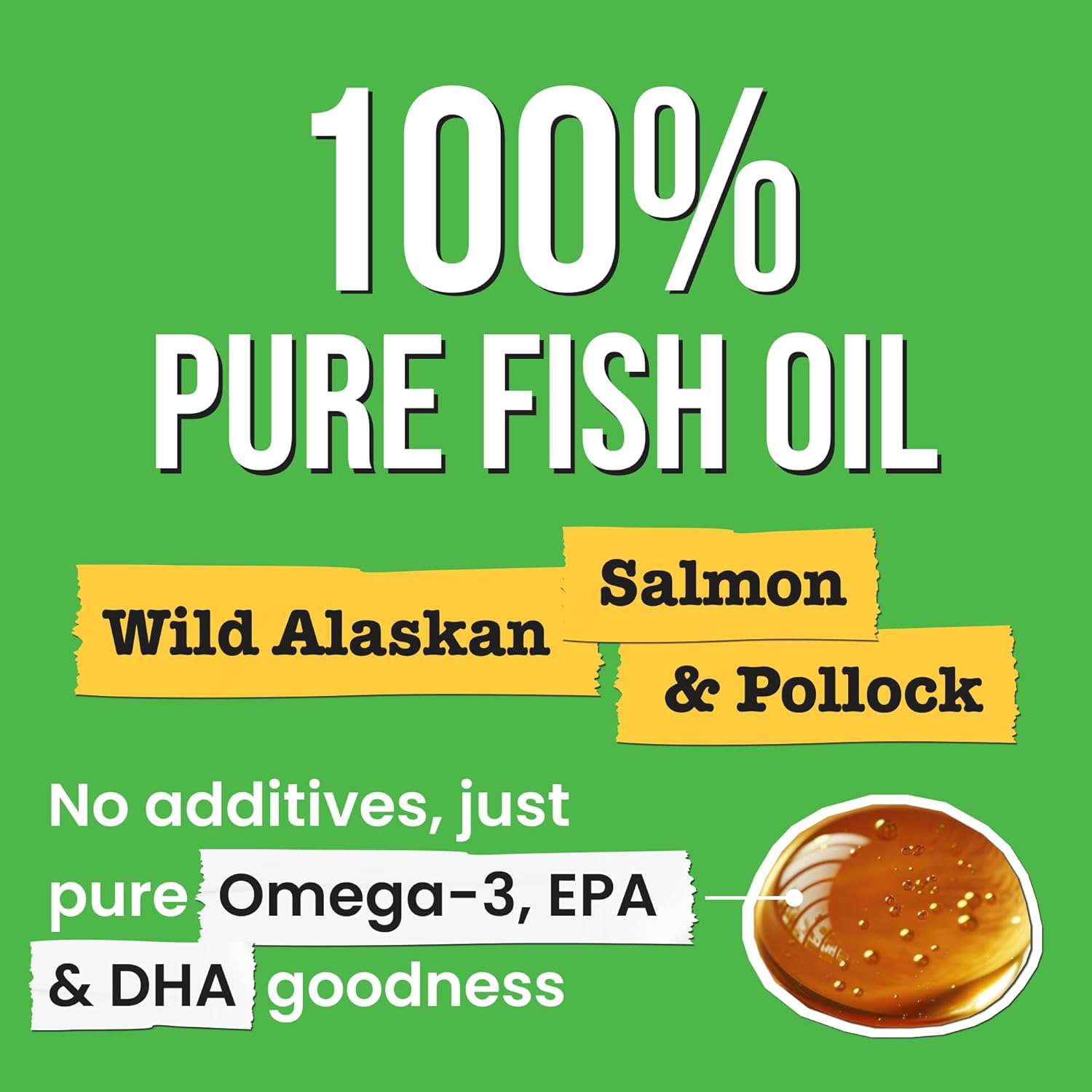 Wild Alaskan Salmon Oil Liquid Fish Oil Supplement for Dogs - Omega 3 EPA+DHA Fatty Acids; Real Ingredients, Real Taste; Trusted by Vets