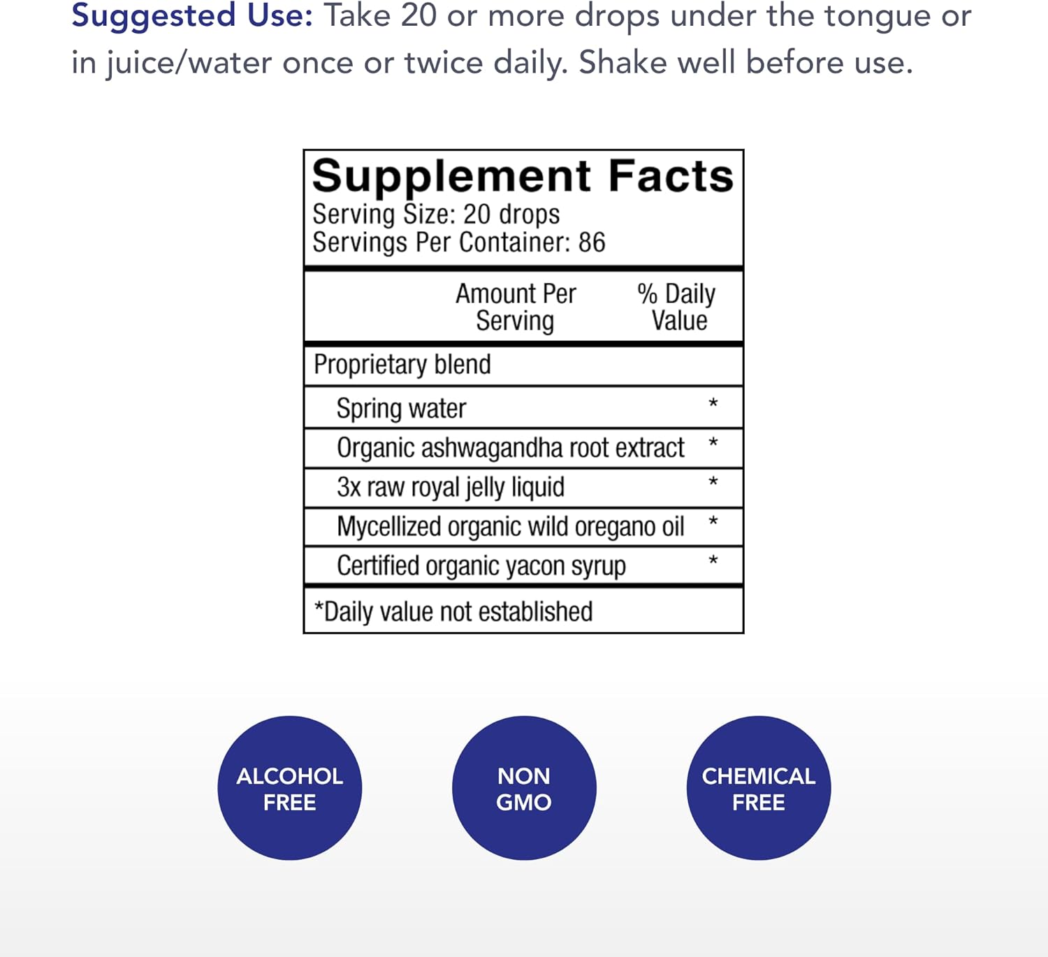 Wild Ashwagandha Root Extract for Overall Health & Energy - Physician's Strength AshwaPower - 2 fl oz - 86 Servings