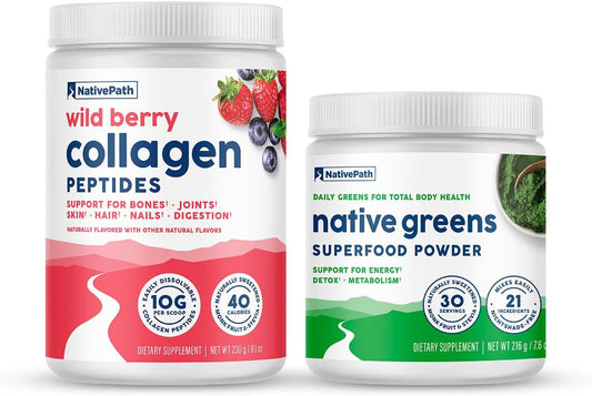 Wild Berry Collagen & Organic Greens Powder Bundle by NativePath