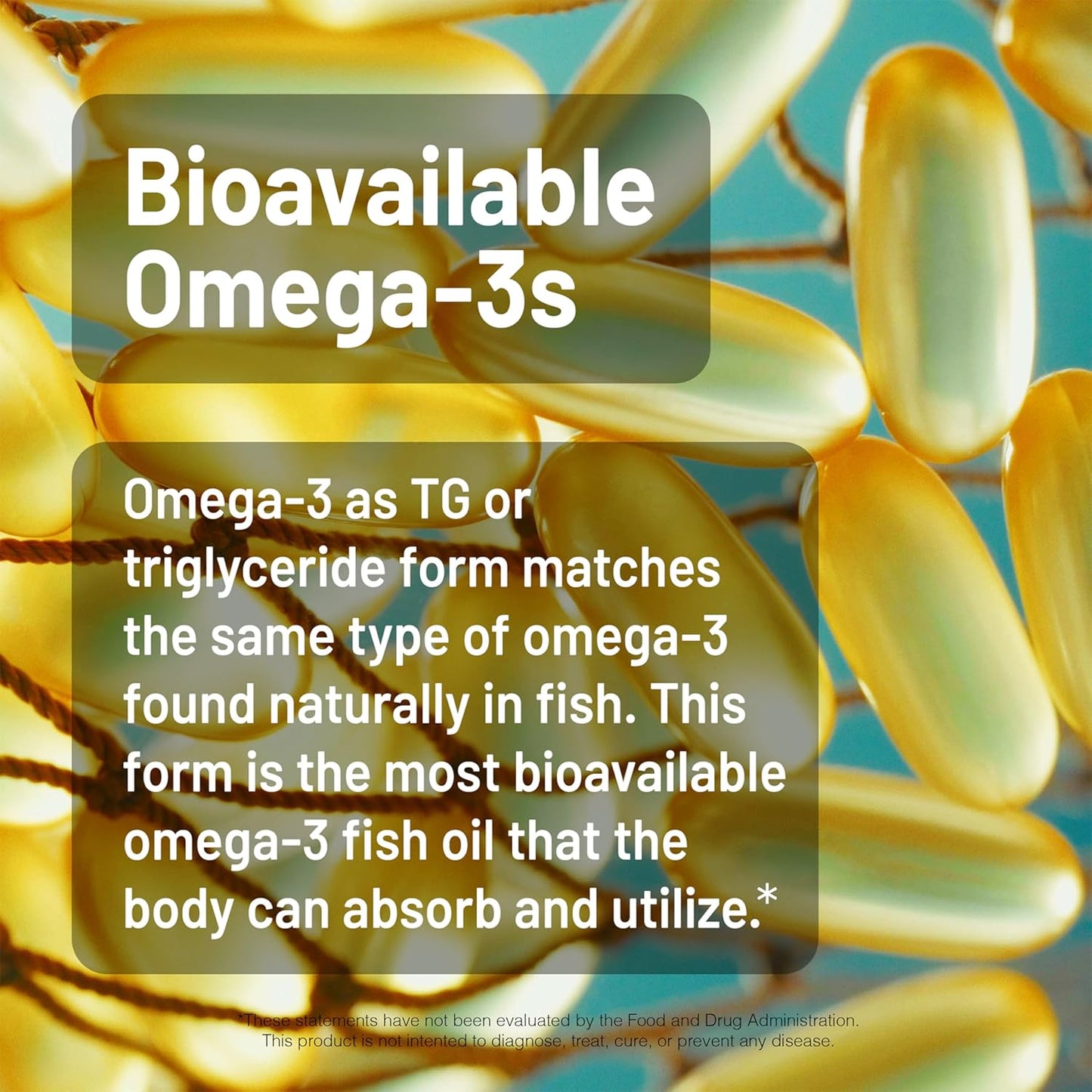 Wild-Caught Fish Oil Omega 3 Supplement 1300mg - High Potency EPA & DHA for Brain & Heart Health - Burpless, Gluten, Dairy, Soy Free - 120 Softgels - Non-GMO [2-Month Supply]