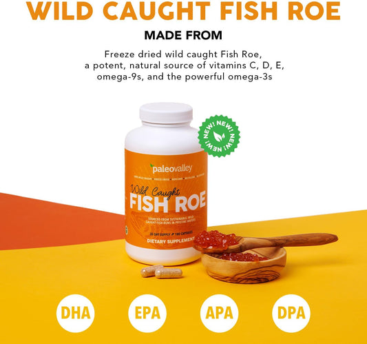 Wild Caught Fish Roe by Paleovalley - Nutrient-Rich Superfood packed with Omega-3s and Antioxidants