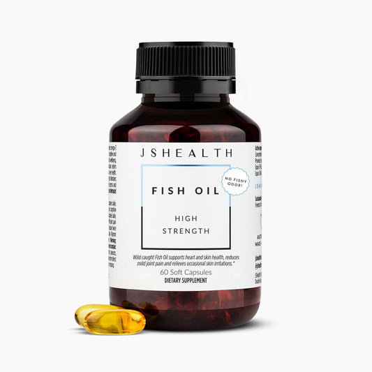 Wild-Caught JSHealth Omega-3 Fish Oil | High Strength, 60 Capsules, Friend of The Sea Certified