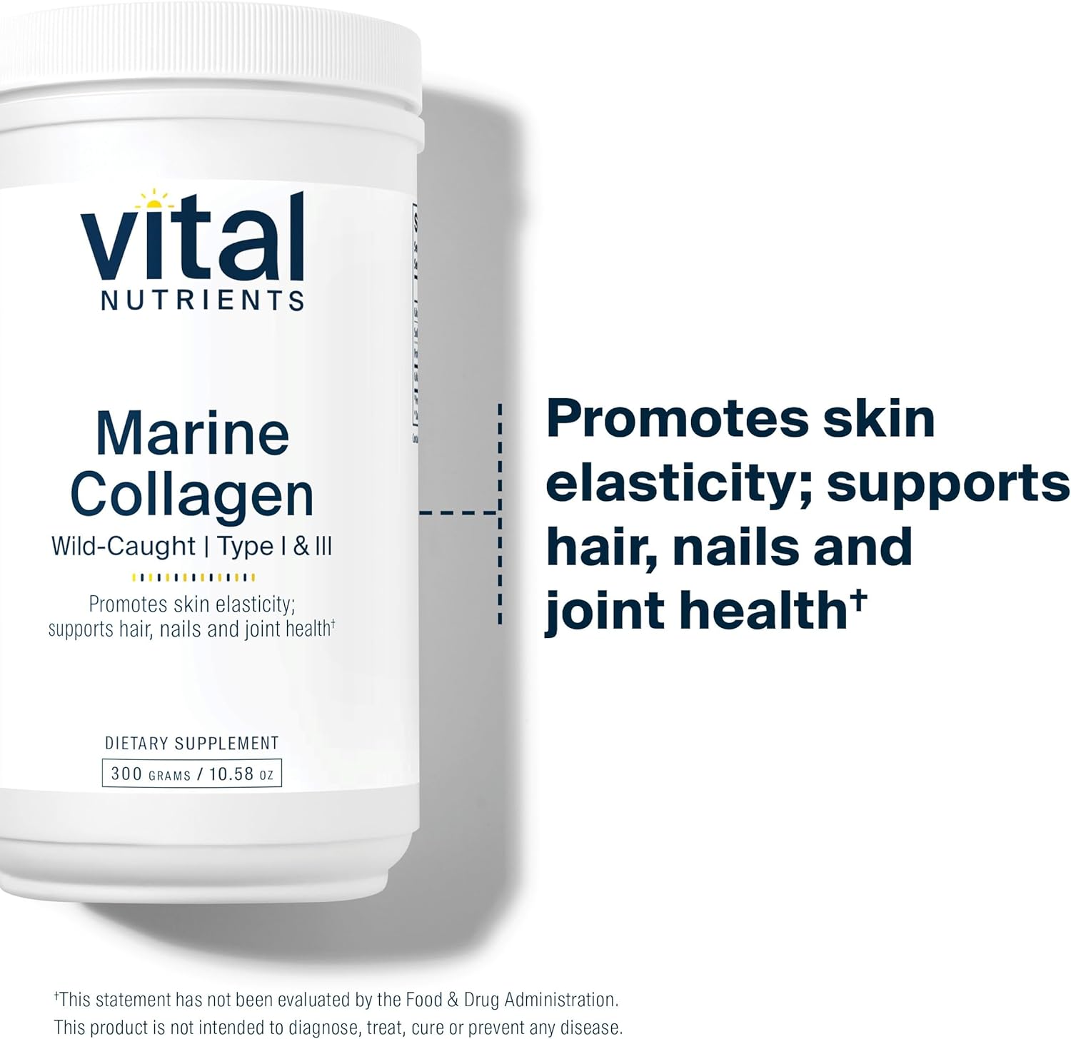 Wild-Caught Marine Collagen Powder for Hair, Skin, Nails & Joints - Unflavored Type I & III Collagen Supplement - 300g