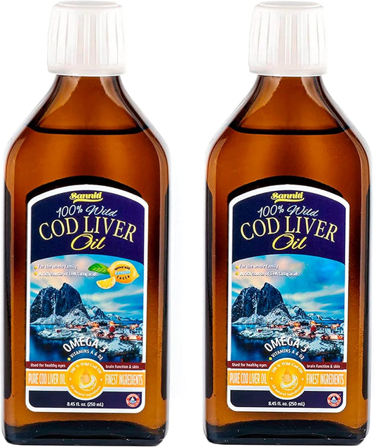 Wild Caught Nordic Cod Liver Oil - 100% Natural, 250 ml (Pack of 2) - Sanniti Variety