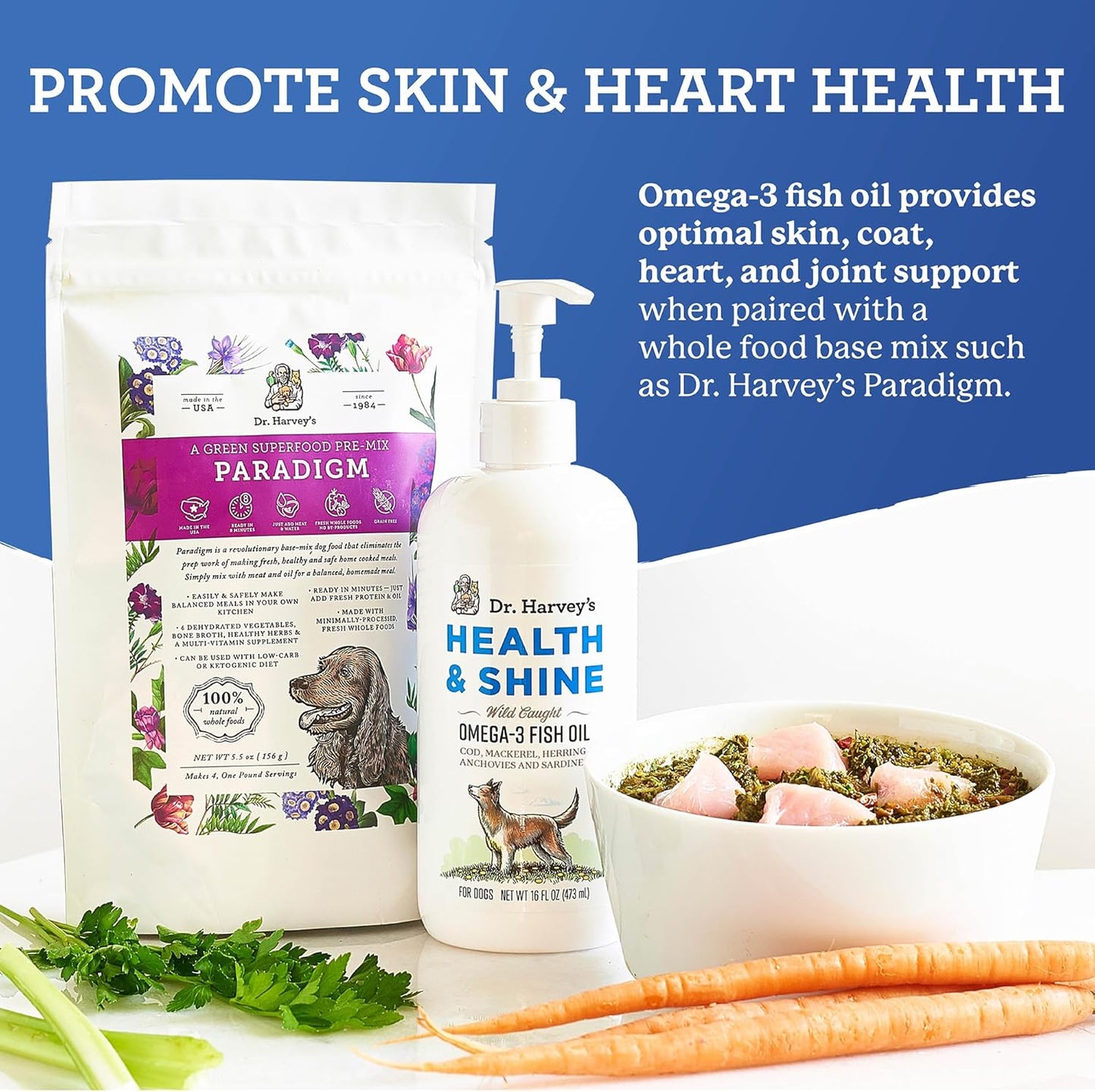 Wild Caught Omega 3 Fish Oil for Dogs - Promotes Healthy Coat, Joint Strength, and Allergy Relief - 16 fl. oz.