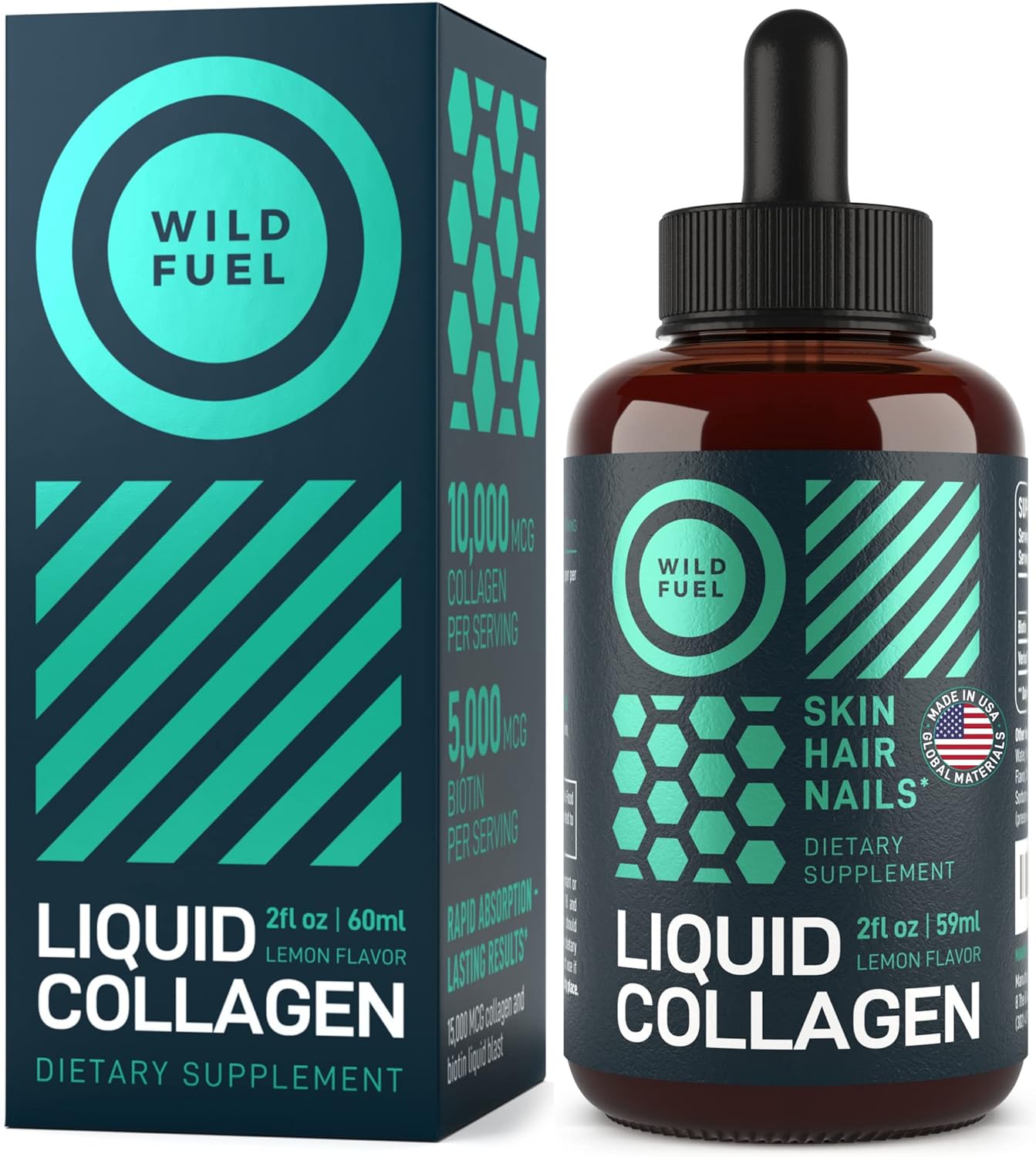 WILD FUEL Liquid Collagen and Keto Candy Beauty Fitness Bundle - Boost Beauty and Energy Levels