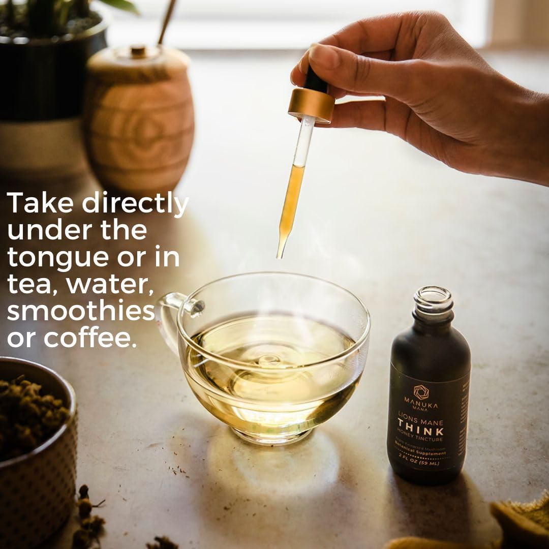 Wild Harvested Lions Mane Triple Extract Tincture with Manuka Honey - 2 fl oz (60 Servings)
