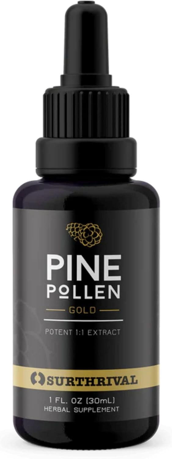 Wild-Harvested Pine Pollen Gold Extract for Energy Restoration - 1 fl oz