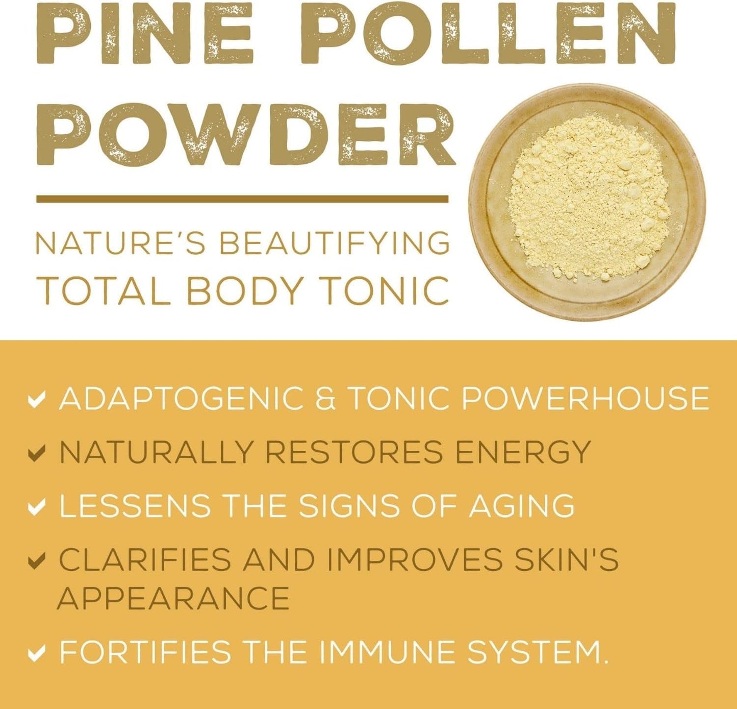 Wild Harvested Pine Pollen Powder Capsules - 180 Count for Energy and Endurance Support