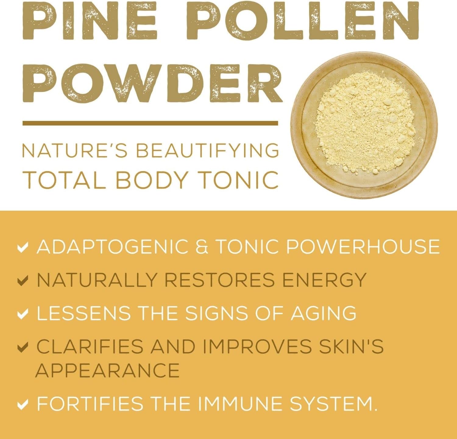 Wild Harvested Pine Pollen Powder Capsules - 180 Count for Energy and Endurance Support