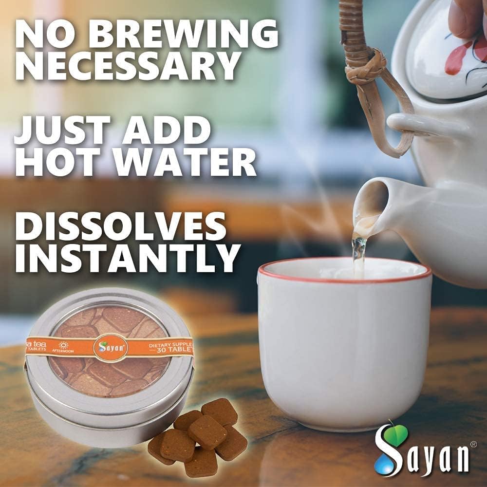 Wild-Harvested Sayan Siberian Afternoon Instant Chaga Mushroom Tea with Reishi and Ginger Root - 30 Pcs - Premium Raw and Extract Blend - Immune Support Antioxidant