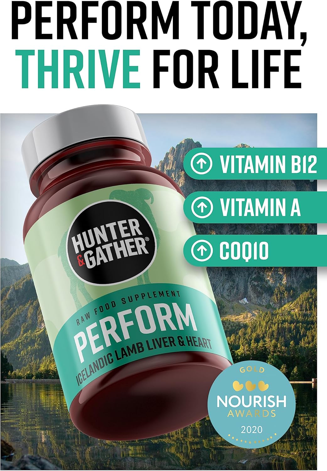 Wild Icelandic Lamb Ancestral Inspired Capsules - GMO-Free, Hormone & Antibiotic-Free - Hunter & Gather Nose to Tail 180 Perform