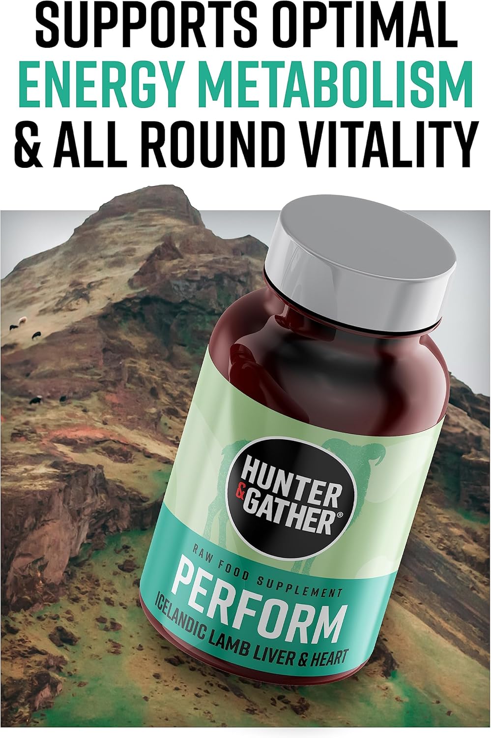 Wild Icelandic Lamb Ancestral Inspired Capsules - GMO-Free, Hormone & Antibiotic-Free - Hunter & Gather Nose to Tail 180 Perform