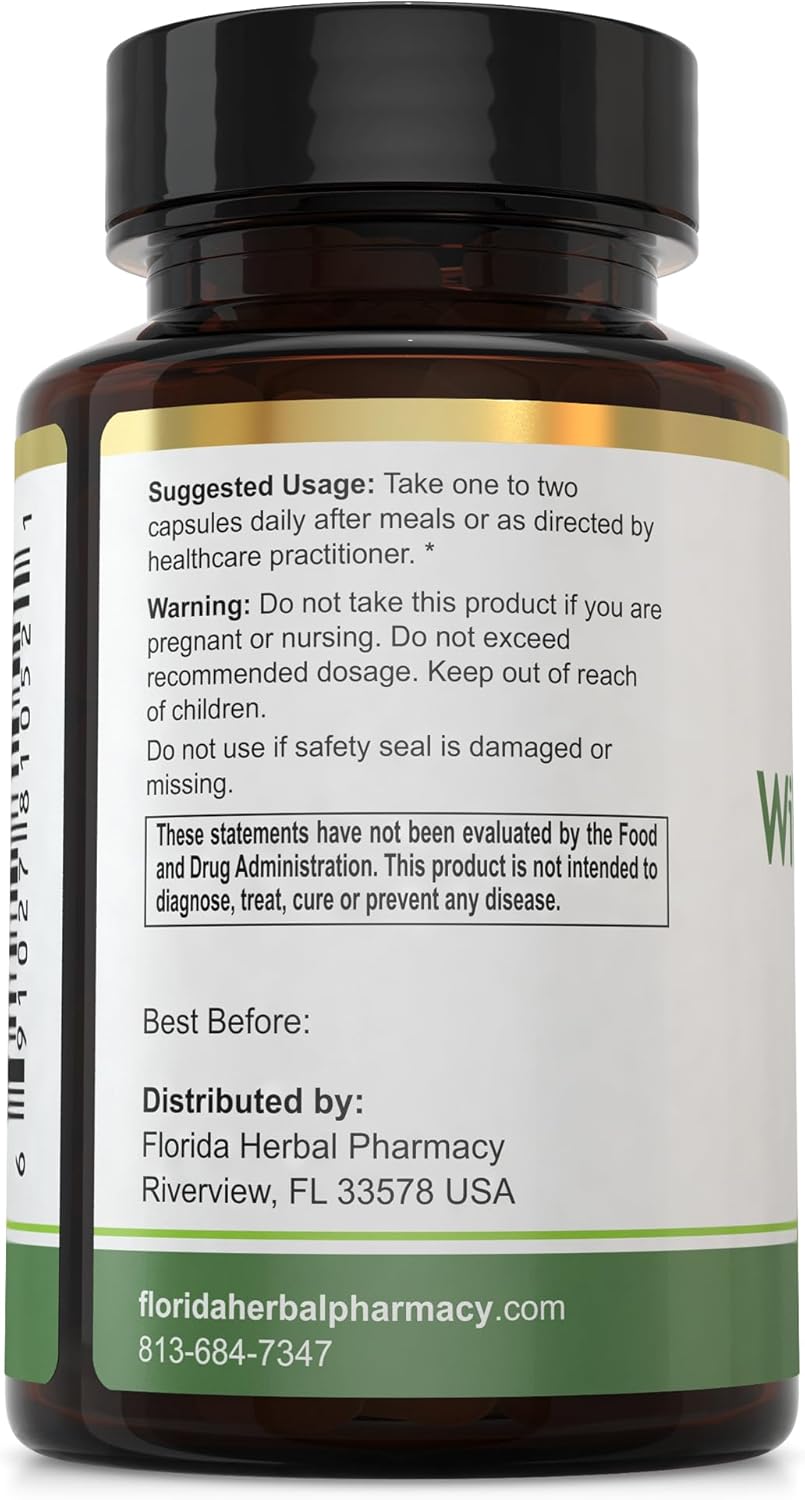 Wild Lettuce Leaf Extract Capsules 10:1, 120 Capsules, 500mg per Capsule - Florida Herbal Pharmacy