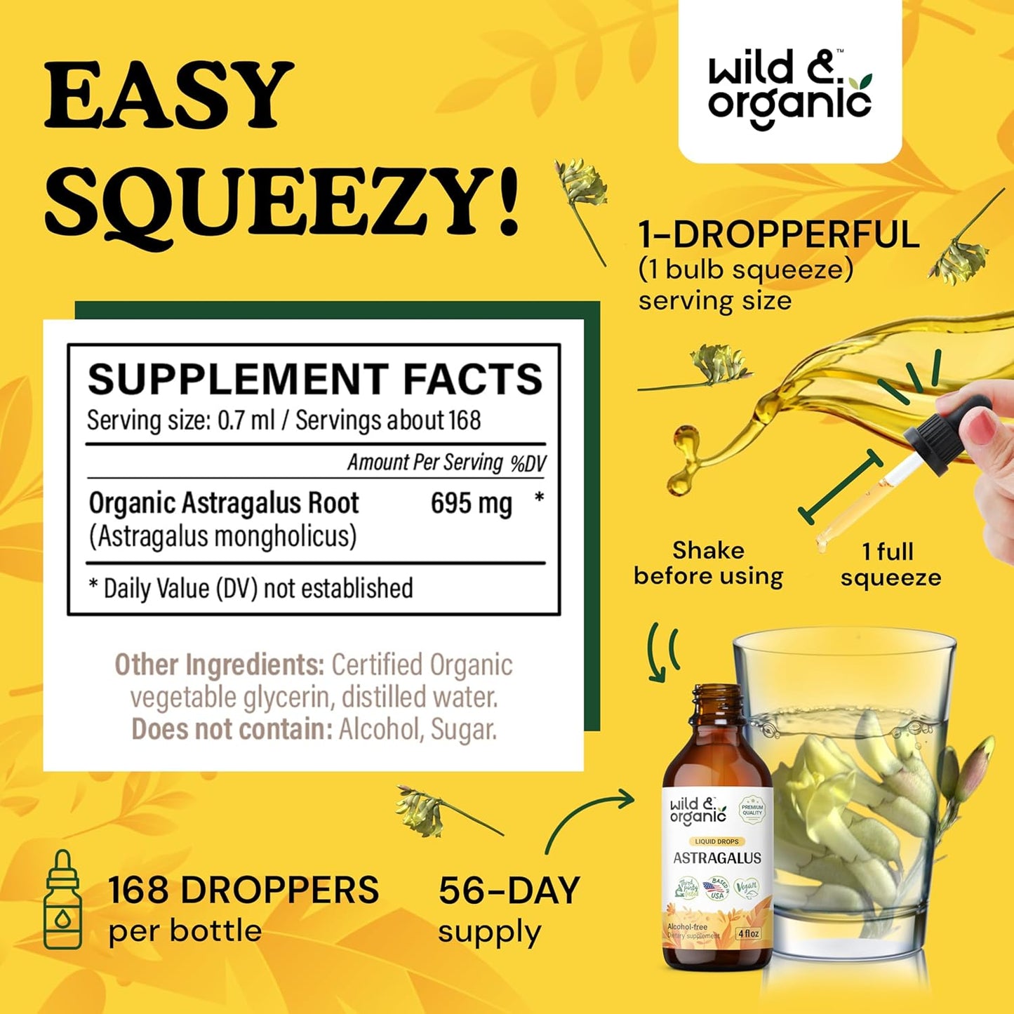 Wild & Organic Olive Leaf and Astragalus Tincture Bundle - 4 fl oz each