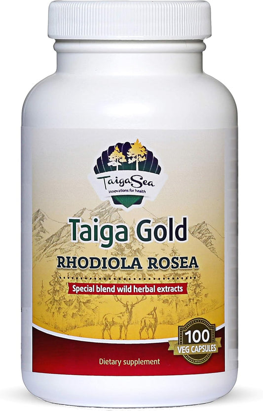 Wild Rhodiola Rosea Extract Capsules - Herbal Blend for Natural Stress Relief, Focus, Mood, Energy, and Endurance