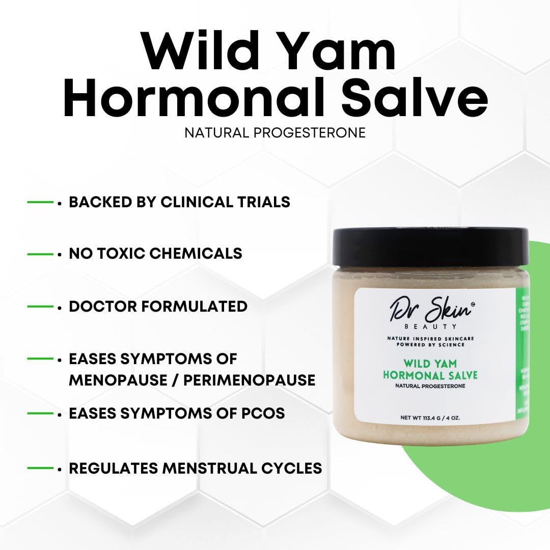 Wild Yam Cream for Menopause & Perimenopause Symptoms - Natural Hormonal Support for Women - 100% USA-Made - 4oz
