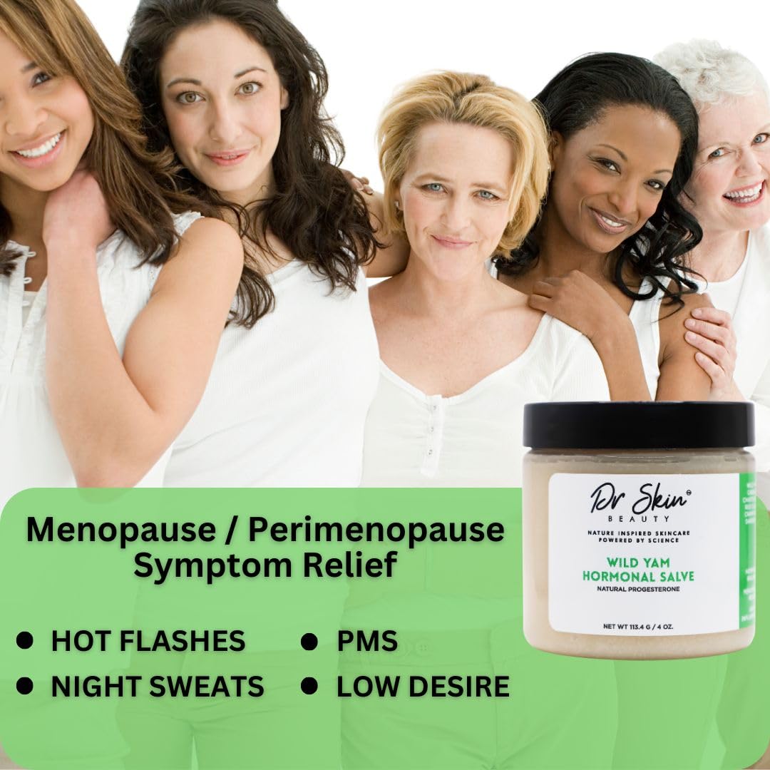 Wild Yam Cream for Menopause & Perimenopause Symptoms - Natural Hormonal Support for Women - 100% USA-Made - 4oz