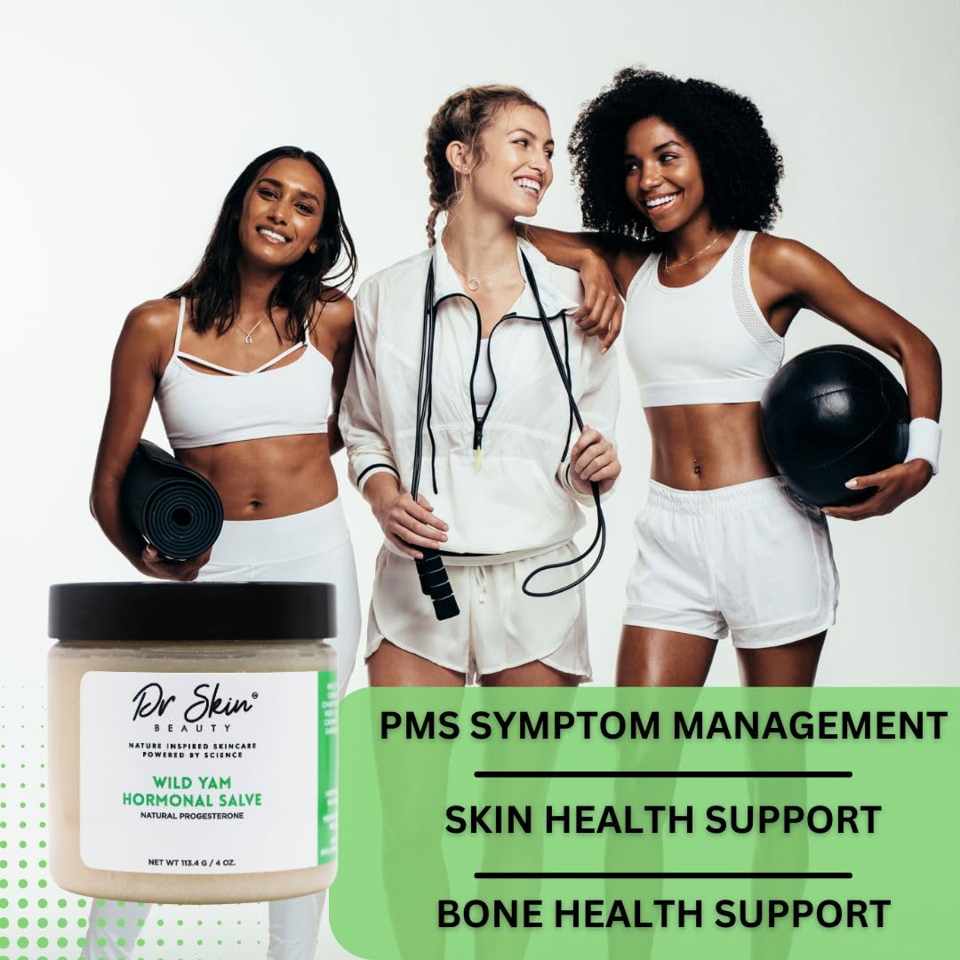 Wild Yam Cream for Menopause & Perimenopause Symptoms - Natural Hormonal Support for Women - 100% USA-Made - 4oz