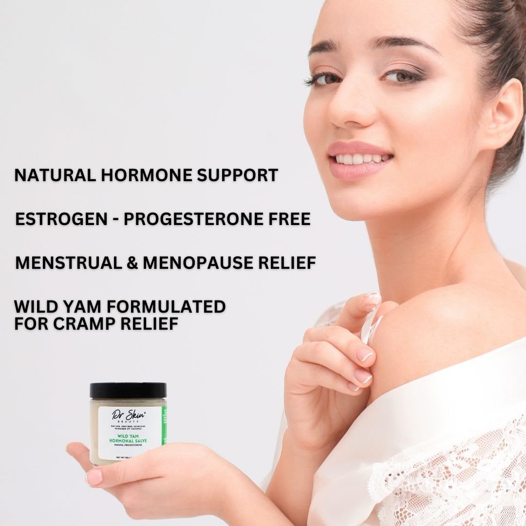 Wild Yam Cream for Menopause & Perimenopause Symptoms - Natural Hormonal Support for Women - 100% USA-Made - 4oz