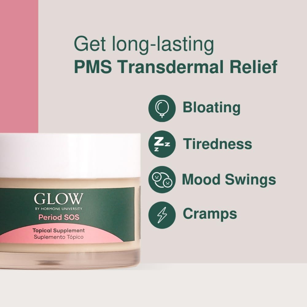 Wild Yam Cream for PMS Relief - Hormone Balance & Bloating Relief - 1 Month Supply - Topical Supplement for Women's Periods