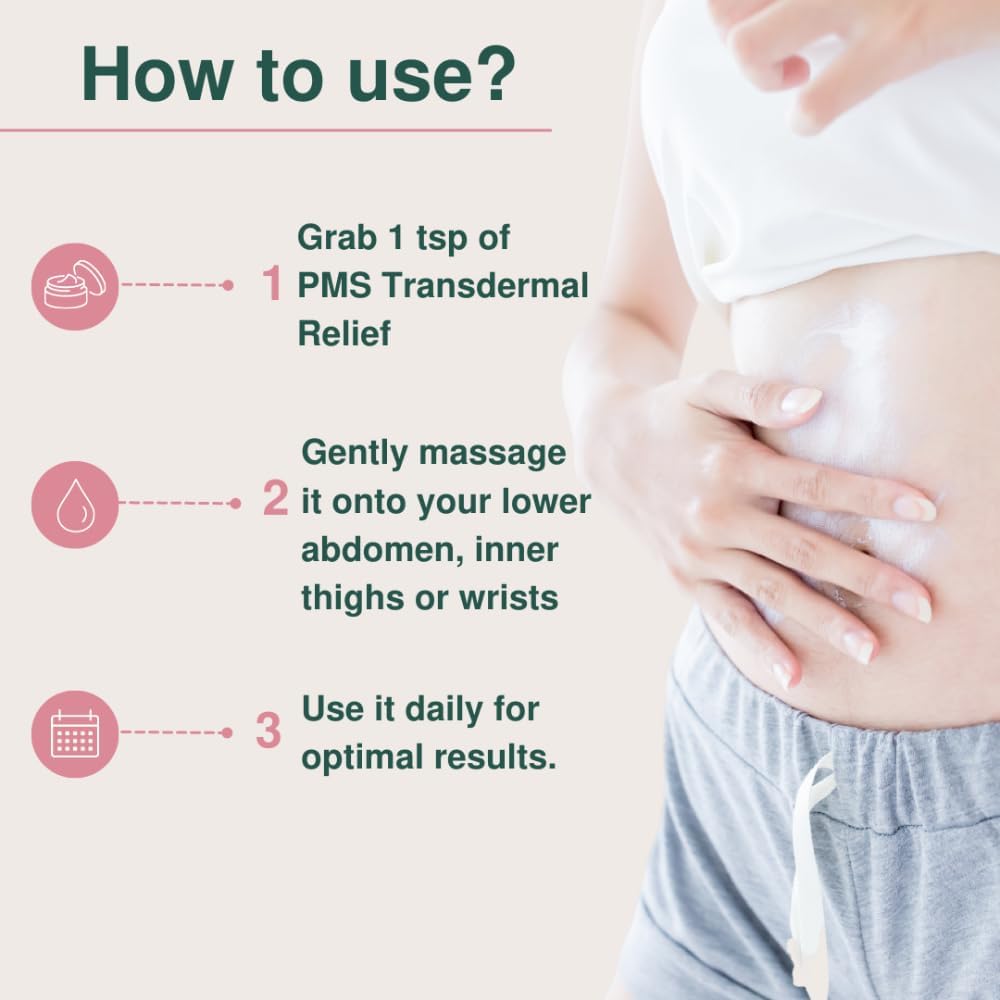 Wild Yam Cream for PMS Relief - Hormone Balance & Bloating Relief - 1 Month Supply - Topical Supplement for Women's Periods