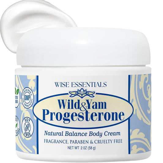 Wild Yam Cream with Progesterone for Hormone Balance during Menstrual Cycle and Menopause - 2oz (1 Pack)