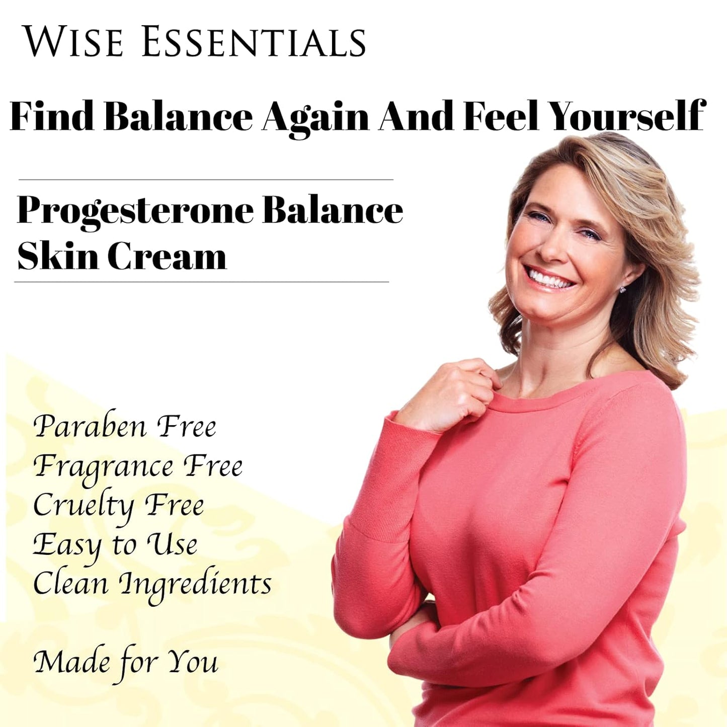 Wild Yam Cream with Progesterone for Hormone Balance during Menstrual Cycle and Menopause - 2oz (1 Pack)