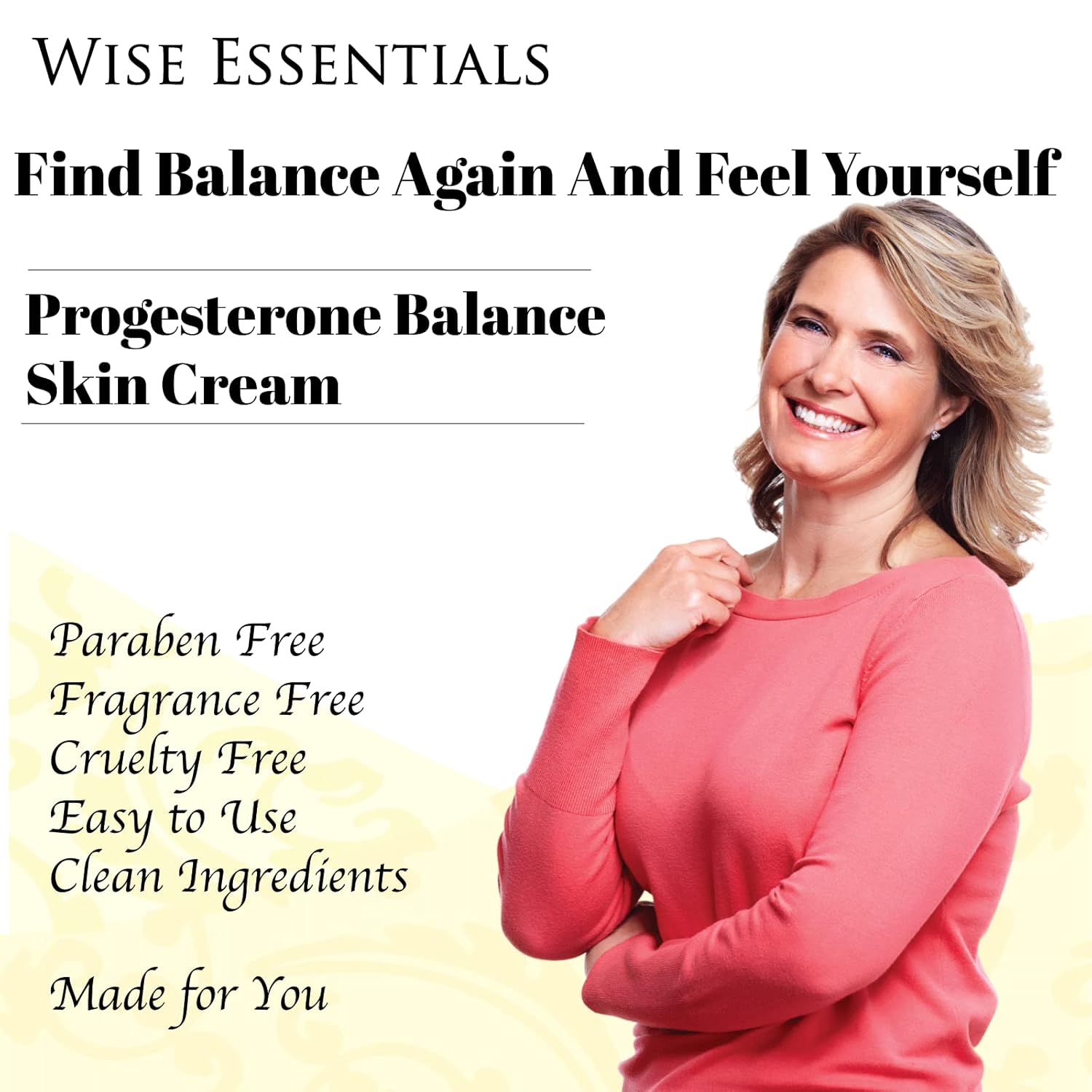 Wild Yam Cream with Progesterone for Hormone Balance during Menstrual Cycle and Menopause - 2oz (1 Pack)