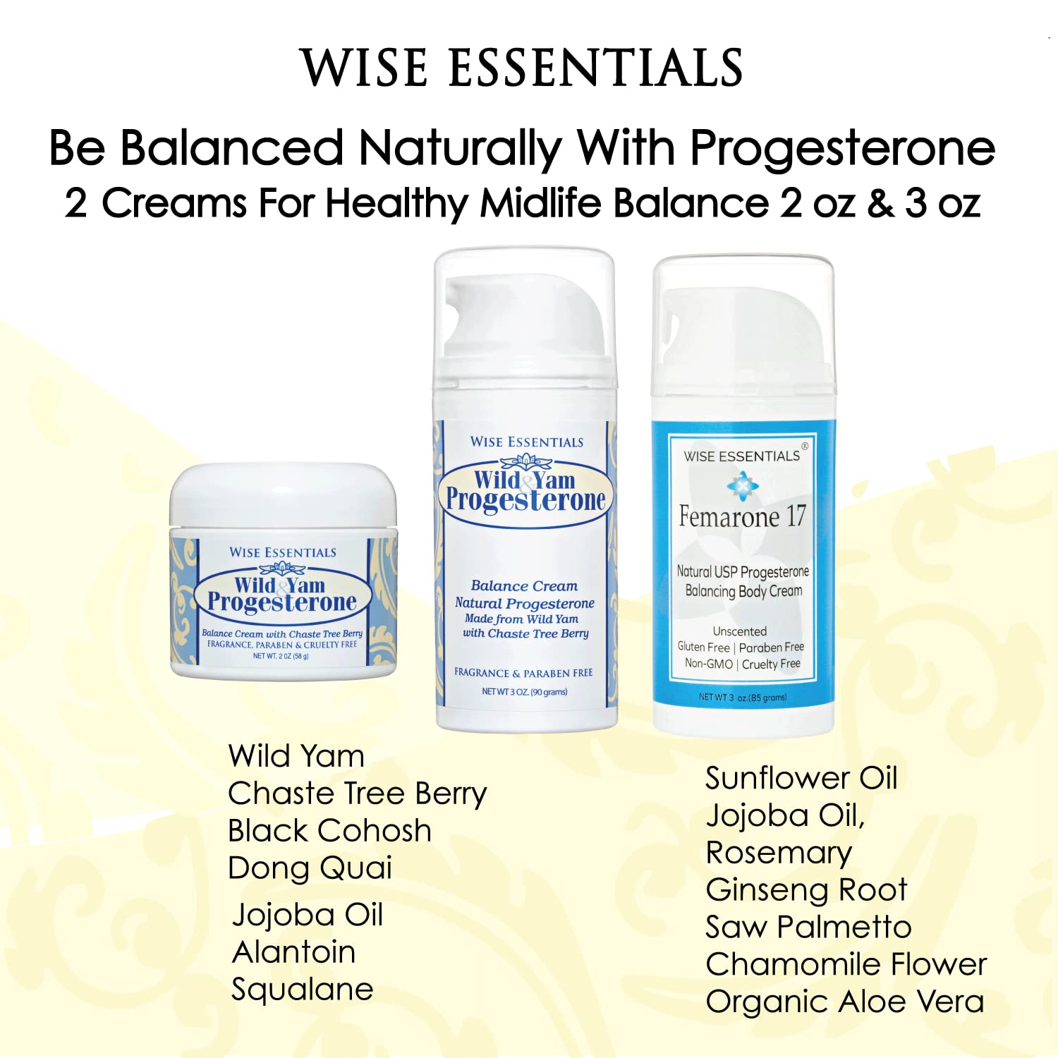Wild Yam Cream with Progesterone for Hormone Balance during Menstrual Cycle and Menopause - 2oz (1 Pack)