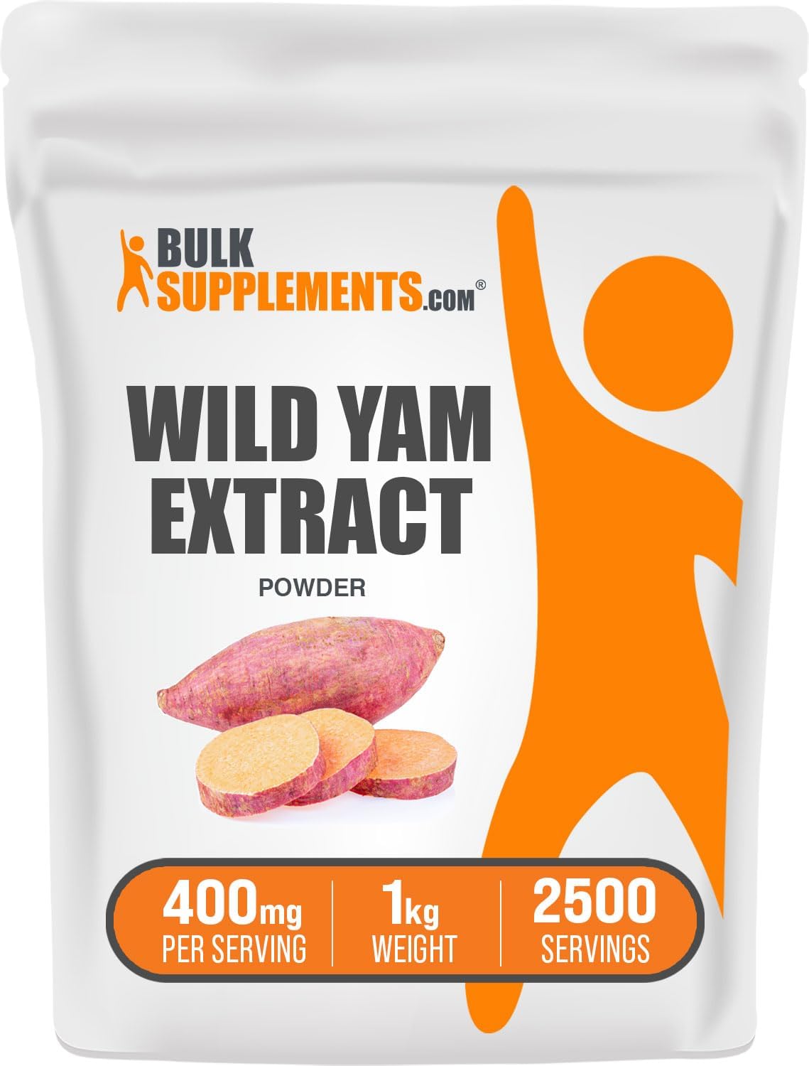 Wild Yam Extract Powder - Herbal Supplement, Gluten Free, 400mg per Serving, 1kg (2.2 lbs) - Bulk Pack of Wild Yam Root Extract