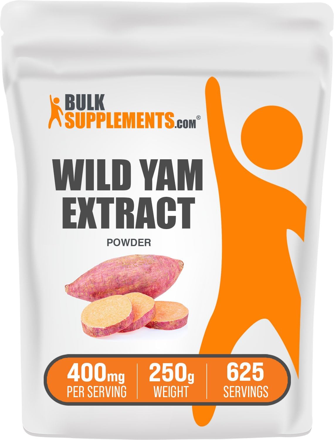 Wild Yam Extract Powder - Herbal Supplement, Gluten Free, 400mg per Serving, 250g (8.8 oz) - Pack of 1