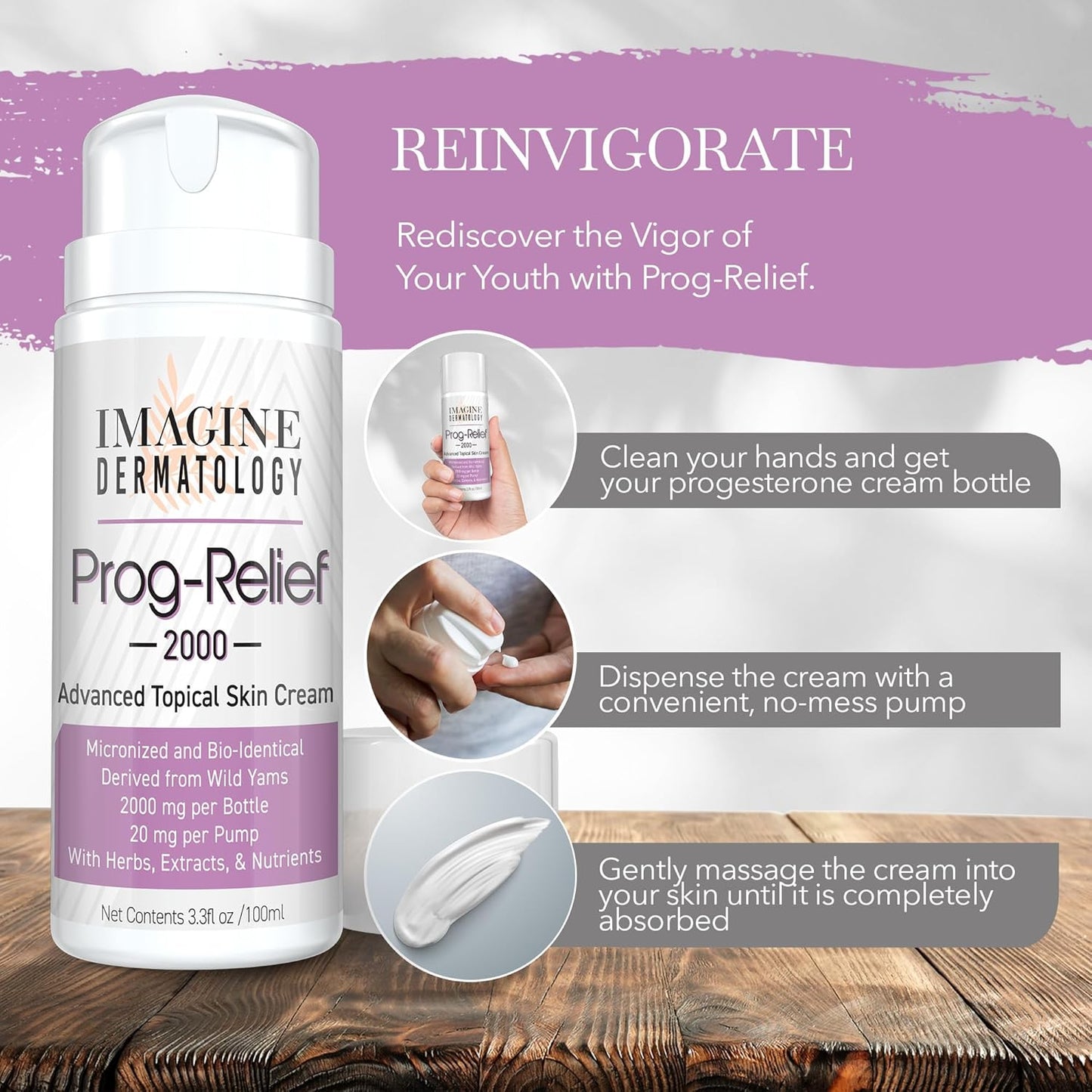 Wild Yam Progesterone Cream 2000mg, Bio-Identical Micronized USP for Female Mid-Life Relief, 100 Pump Applications, Paraben and Soy Free, TSA Size, Made in USA