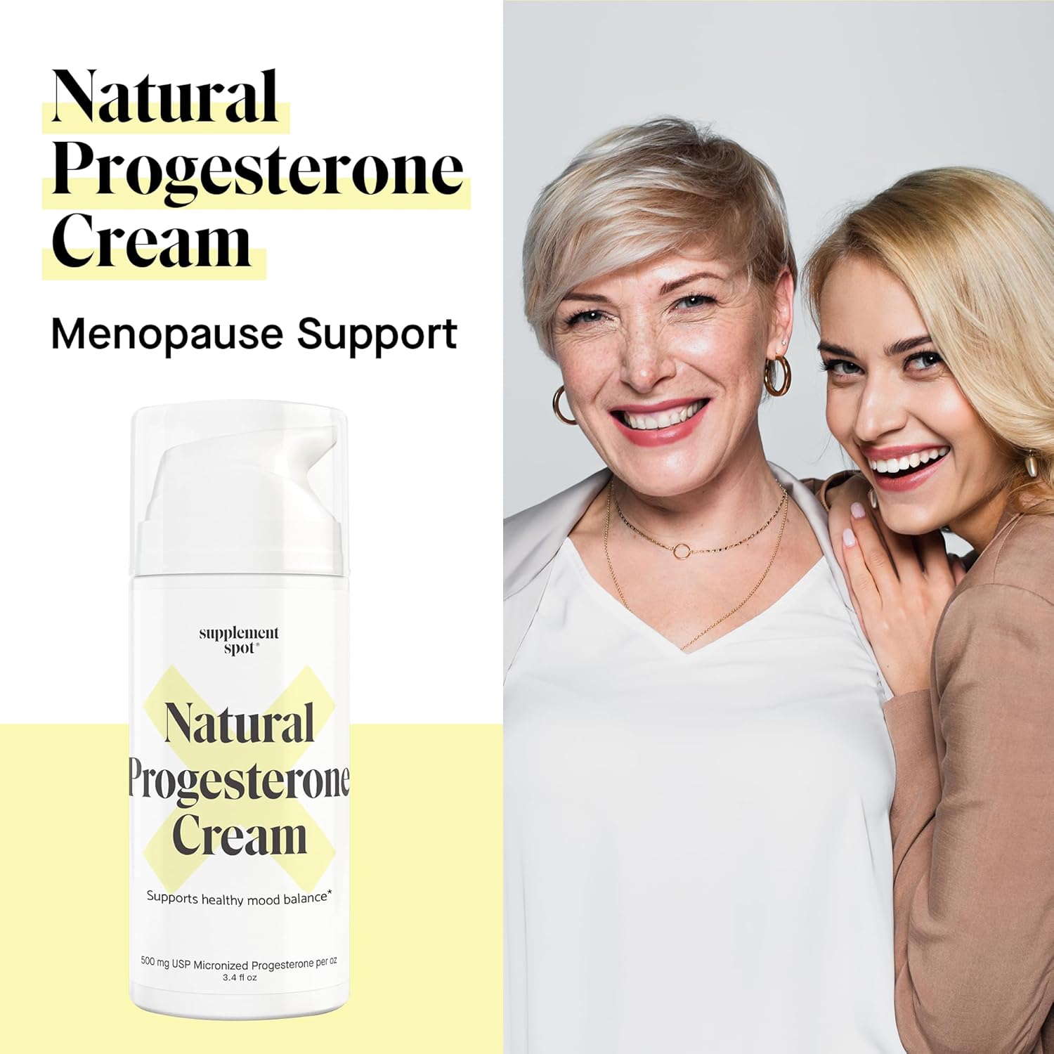 Wild Yam Progesterone Cream for Menopause Relief & Hormone Balance - Natural Micronized Bioidentical Formula (3.4 oz)