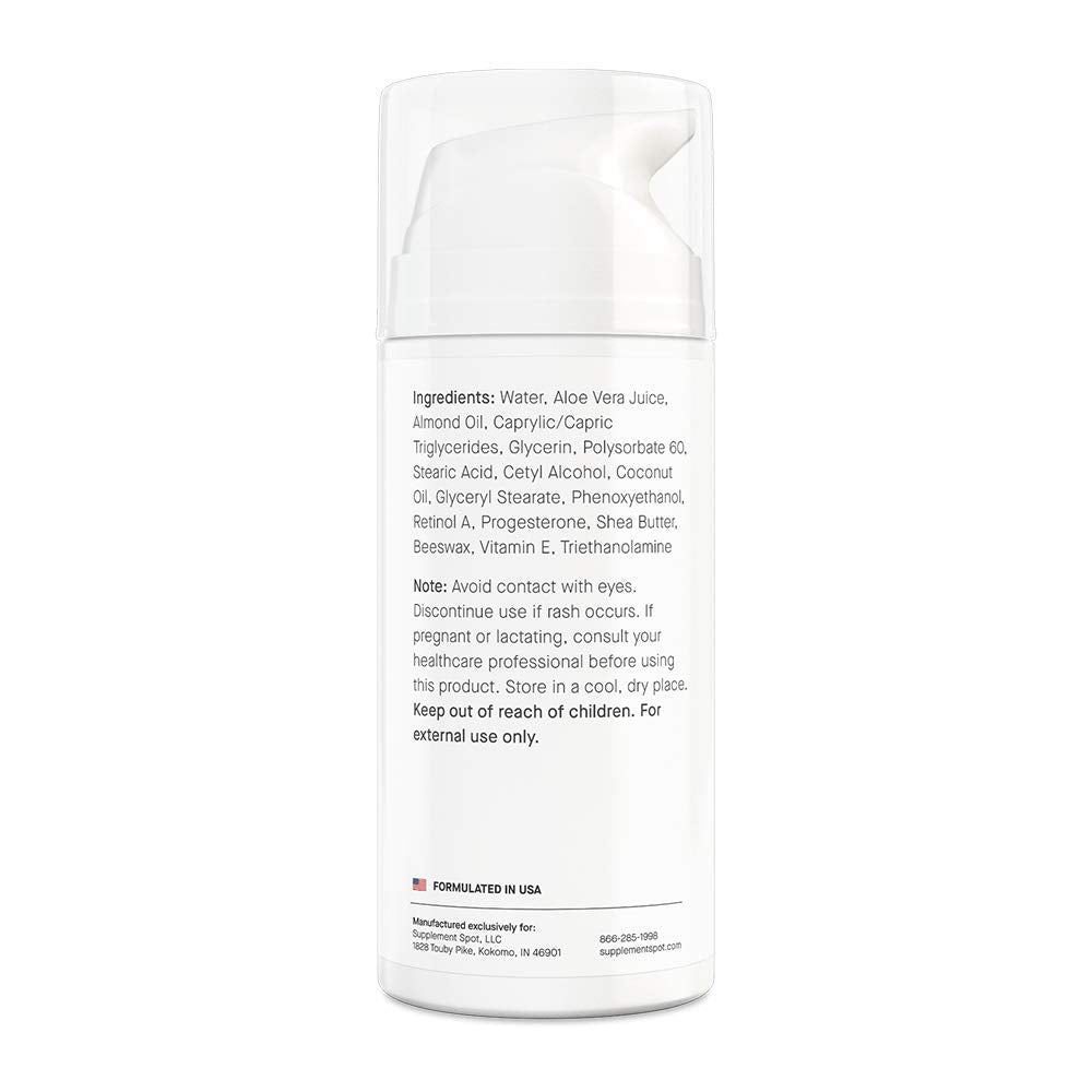 Wild Yam Progesterone Cream for Menopause Relief & Hormone Balance - Natural Micronized Bioidentical Formula (3.4 oz)