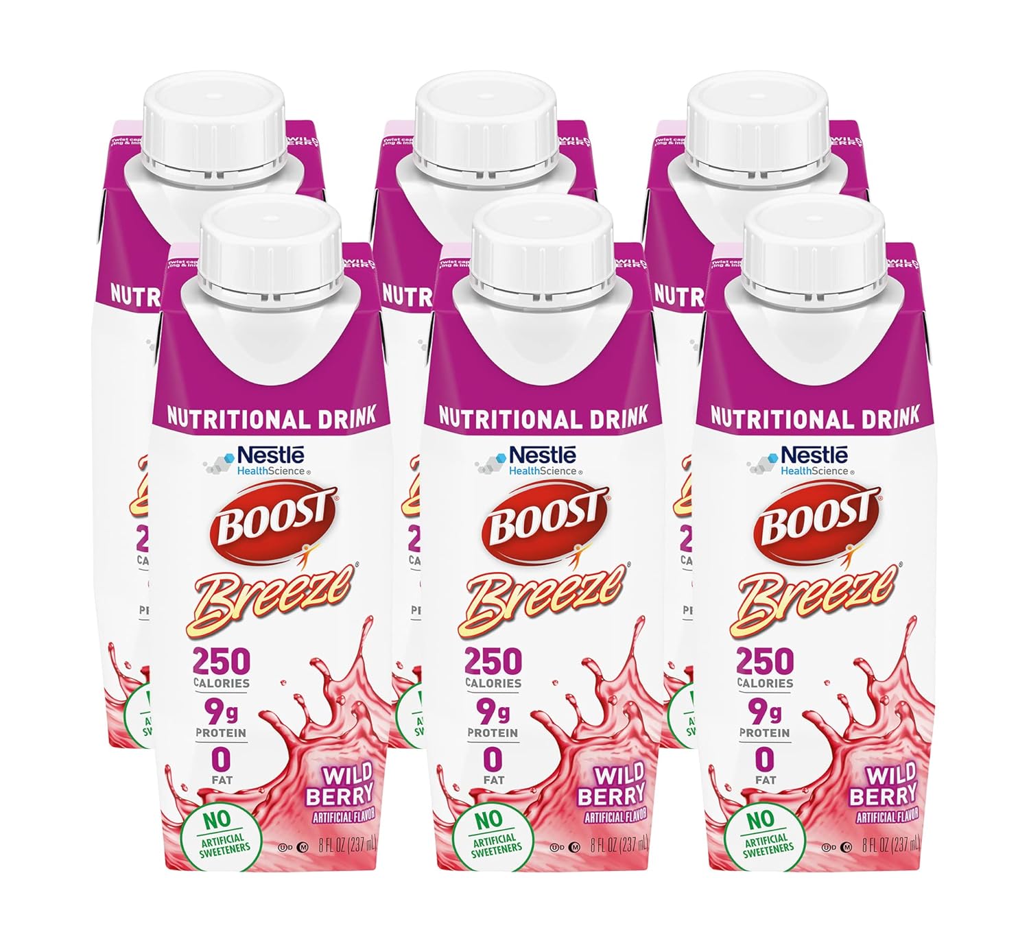 Wildberry Boost Breeze Nutritional Drink - 8 Fl Oz, Pack of 6