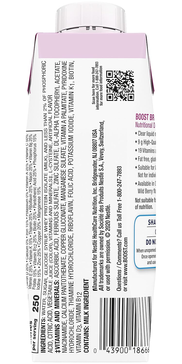 Wildberry Boost Breeze Nutritional Drink - 8 Fl Oz, Pack of 6